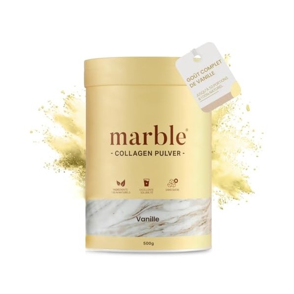 marble® Collagène Poudre 450 g – Collagène Bovin Peptides Skin Glow – Testez pendant 60 jours sans risque – Complexe dAcides