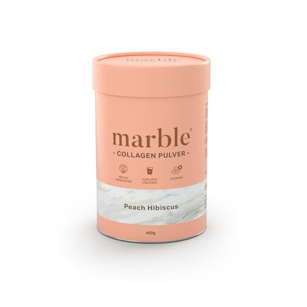 marble® Collagène Poudre 450 g – Collagène Bovin Peptides Skin Glow – Testez pendant 60 jours sans risque – Complexe dAcides