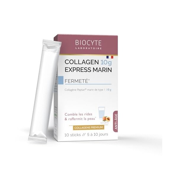 BIOCYTE Collagen 10G Express Marin- Complément Alimentaire Anti-Âge et Jeunesse de la Peau - A base dHydrolysat de Collagène ...