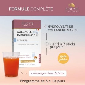 BIOCYTE Collagen 10G Express Marin- Complément Alimentaire Anti-Âge et Jeunesse de la Peau - A base dHydrolysat de Collagène ...