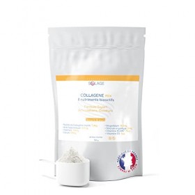 COLLAGENE MIX - Peptides de Collagène Marin + Acide Hyaluronique - 8 éléments Bio Actifs. Souplesse de la Peau, des Articulat