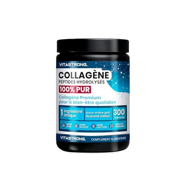 Collagène Hydrolysé en Poudre COLLinstant, 100% Pur, de Type I et III, Qualité Premium, Sans Saveur ni Odeur, Collagène en Po