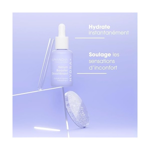 ALPHANOVA THERMAL CARE - Sérum Booster Désaltérant HYDRA+ - Acide hyaluronique - Naturel - Certifié Bio - 30ml