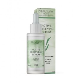 Beauxury Milano Active Purifying Sérum, Sérum Visage Antiage avec Acide Salicylique, Tea Tree Oil et Acide Hyaluronique, 30ml
