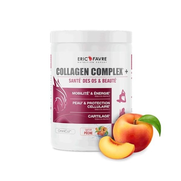 Collagene complexe + - Collagène Bovin Hydrolysé Type 1 à 5 - Articulations, Mobilité - Vitamine C, Acide hyaluronique - 300g