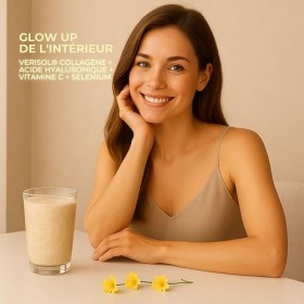 Collagene et Acide Hyaluronique Glow Up – Haute Teneur Vitamine C et Sélénium Antioxydant – Collagene Anti Âge – Beauté de la...
