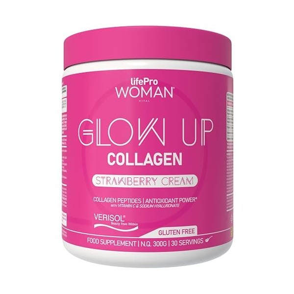 Collagene et Acide Hyaluronique Glow Up – Haute Teneur Vitamine C et Sélénium Antioxydant – Collagene Anti Âge – Beauté de la...