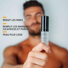 FETEN Sérum Visage Homme à lAcide Hyaluronique, Anti Rides Effet Bonne Mine Immédiat, Sérum Multi-Action Hydratant Concentré