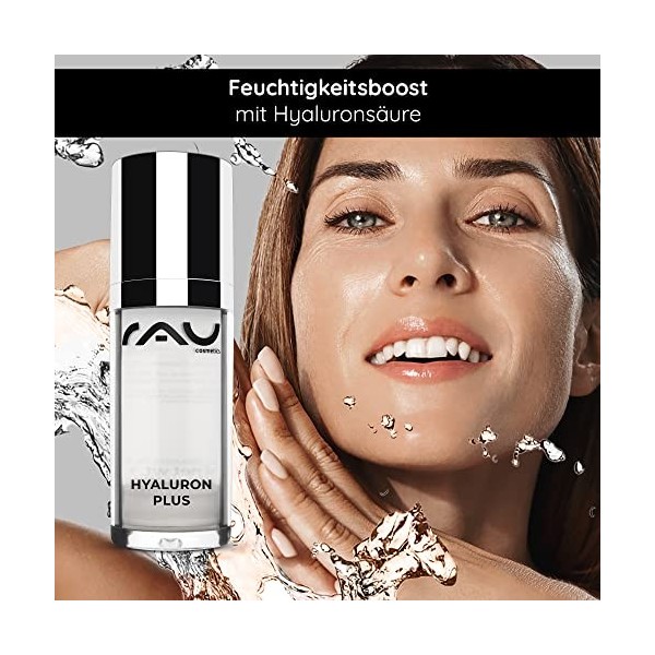 RAU Cosmetics Hyaluron Plus Gel 30 ml - Sérum Concentré Acide Hyaluronique Double Action Anti-Rides | Soin Raffermissant Anti
