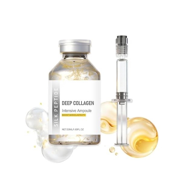 Ampoule liftante intensive aux peptides de soie, sérum liftant intensif aux peptides de soie et au collagène pour un visage r...