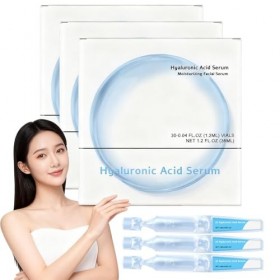 Sérum à l’Acide Hyaluronique 3% Ultra-Hydratant, Ampoules à Usage Unique pour le Visage,Hydratation Profonde & Soin Pré-Maqui...
