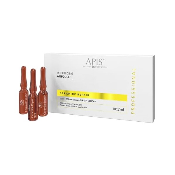 APIS CERAMIDE REPAIR Ampoules régénérantes 10 x 3 ml avec céramides 3 et 6-II, bêta-glucane, acide hyaluronique et nombril as