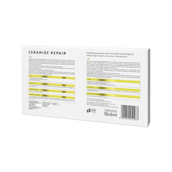 APIS CERAMIDE REPAIR Ampoules régénérantes 10 x 3 ml avec céramides 3 et 6-II, bêta-glucane, acide hyaluronique et nombril as