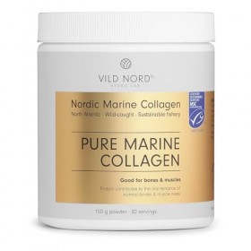 Vild Nord Poudre de Collagène Marin Pur - 150 g, 30 portions - Peptides de Collagène Hydrolysé à 100% Type 1, pour la Peau, l