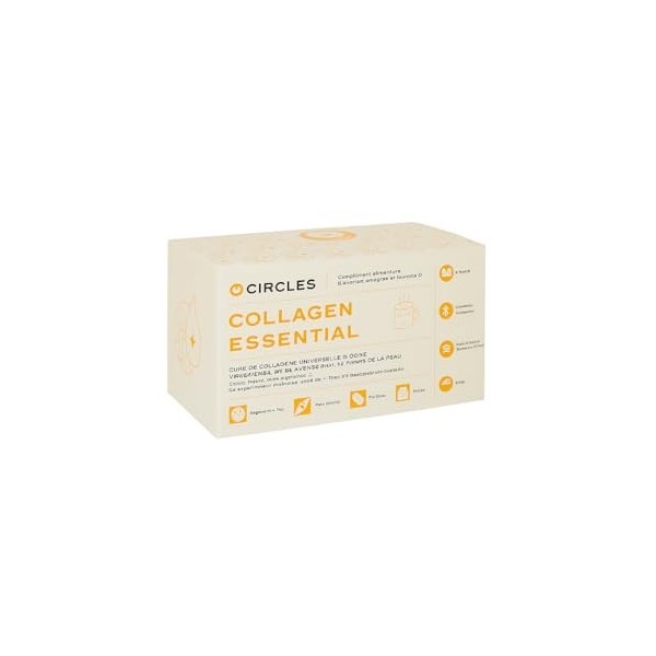 Circles COLLAGEN ESSENTIAL, Régénération & Élasticité de la peau, Poudre de collagène marin avec vitamine C pour régénération...