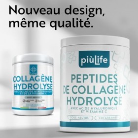 Collagene Et Acide Hyaluronique 660g Avec Vitamine C PiùLife, Peptide De Collagene Hydrolysé Poudre De Type 1, Complément Pou...