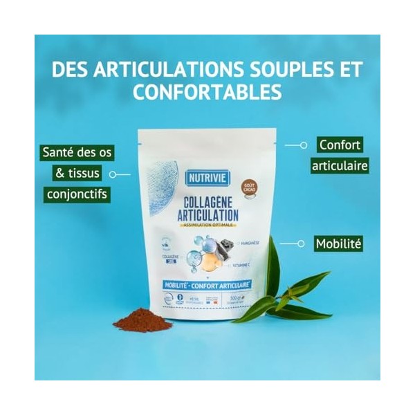 Collagène Marin Naticol Type I & III 10000mg - Enrichi Vitamine C + Manganèse - Articulations, Cartilages & Mobilité - Pêche 