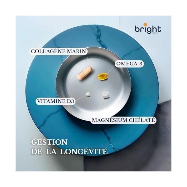 Vitamine D3 4000 UI + Magnésium + Omega 3 + Zinc, Vitamine C, Collagène marin hydrolysé, Acide-Hyaluronique - Sans OGM, PHYTO