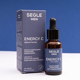 Segle Clinical | Sérum Energy C Homme | Vitamine C | Antioxydant | Anti-stress | Rides moins marquées | 30 ml