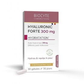 BIOCYTE Hyaluronic Forte - Complément Alimentaire Anti-âge & Hydratation de la Peau - Acide Hyaluronique - 30 Gélules - Progr...