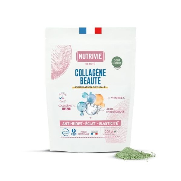 Collagène Marin Naticol Type I & III 5000mg - Enrichi en Acide Hyaluronique + Vitamine C - Anti-Âge, Éclat & Élasticité - Pêc