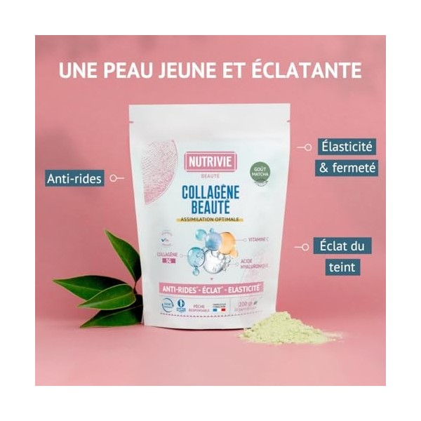 Collagène Marin Naticol Type I & III 5000mg - Enrichi en Acide Hyaluronique + Vitamine C - Anti-Âge, Éclat & Élasticité - Pêc