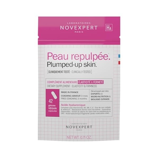 Novexpert Peau repulpée Compléments alimentaires 42 gélules Acide hyaluronique