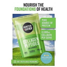 Hunter & Gather Collagène Bovin 400g – Collagène Hydrolysé de Qualité Supérieure, Sans Saveur | Pour Cheveux, Peau, Ongles, M...