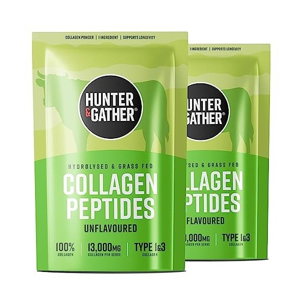 Hunter & Gather Collagène Bovin 400g – Collagène Hydrolysé de Qualité Supérieure, Sans Saveur | Pour Cheveux, Peau, Ongles, M...