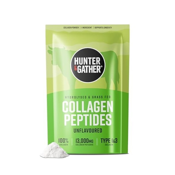 Hunter & Gather Collagène Bovin 400g – Collagène Hydrolysé de Qualité Supérieure, Sans Saveur | Pour Cheveux, Peau, Ongles, M...