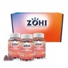 ZOHI-Coffret Compléments Alimentaires - 3 piluliers Acide Hyaluronique-Cure de 3 mois - 3 x 60 gommes de fruits goût Frambois