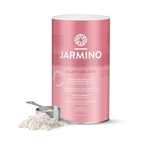 Poudre de collagène Beauty avec acide hyaluronique, vitamine C, biotine, zinc | Hydrolysat de collagène peptide type I, II et