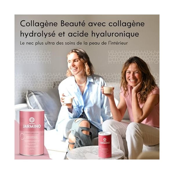 Poudre de collagène Beauty avec acide hyaluronique, vitamine C, biotine, zinc | Hydrolysat de collagène peptide type I, II et