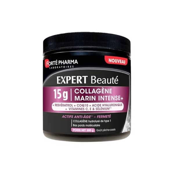 Forté Pharma - Expert Beauté Collagène Marin Intense+ 15g - Synergie actifs anti-âge, fermeté - Collagène marin hydrolysé typ