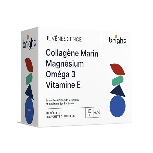 Collagène marin hydrolysé acide hyaluronique + magnésium + oméga-3 + vitamine E. Set unique de vitamines 100% naturel - 28 sa
