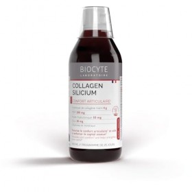 BIOCYTE Collagen Silicium - Confort Articulaire, Santé Osseuse - Silice, Hydrolysat De Collagène Marin, Acide Hyaluronique, V...