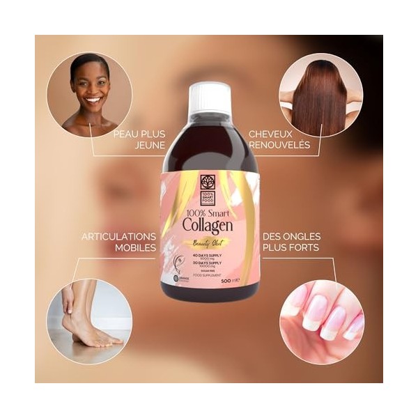 Collagène de poisson de type 1 dans un emballage de 500 ml | Formule avec 10 g de collagène dans 25 ml + MSM, resvératrol, co...