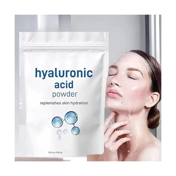 Poudre de sérum dacide hyaluronique à base doligo-ingrédients, supplément hydratant et hydratant pour la peau | Végétalien,