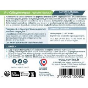 NUVILINE Food - Pro-Collagène Végan - Complément Alimentaire Naturel - Peptides Végétaux + Acide Hyaluronique + Prêle + Vitam