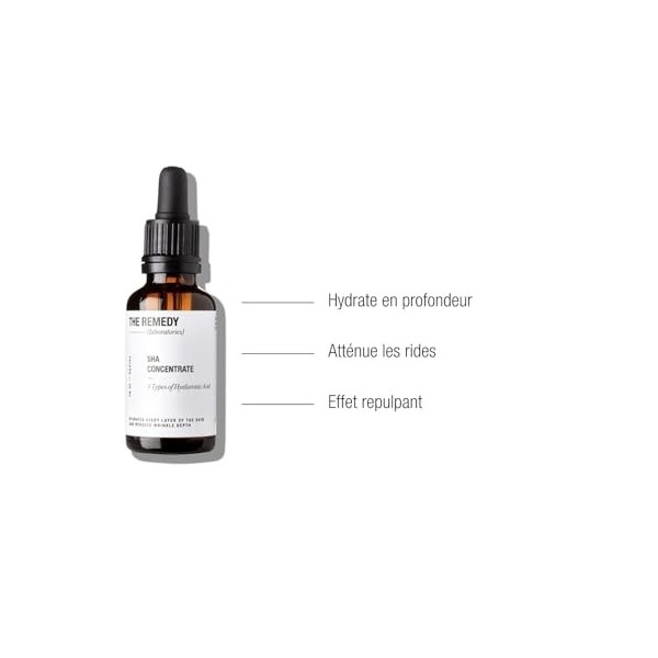 The Remedy Laboratories 5HA Concentrate – Sérum acide hyaluronique à différents poids moléculaires pour une hydratation profo