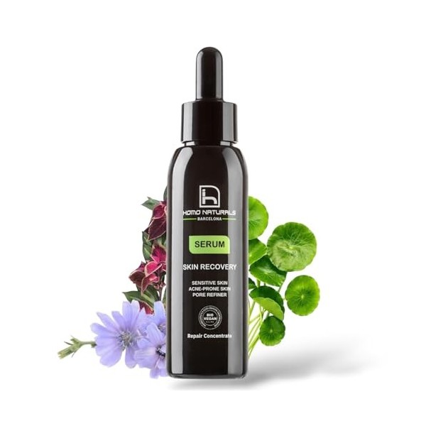 Homo Naturals Sérum facial anti-âge pour homme pour peaux sensibles - Crème visage à lacide hyaluronique - Crème visage anti ...