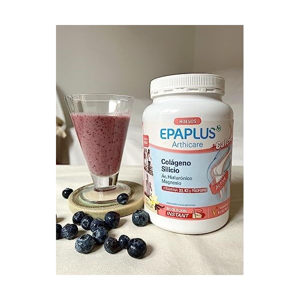 EPAPLUS Arthicare Os avec Collagène + Silicium + Acide Hyaluronique + Calcium, Saveur Vanille, 383g Lot de 2 