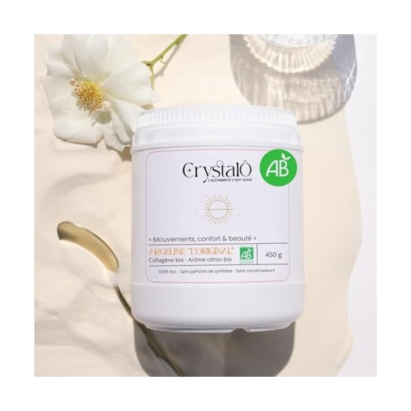 Collagene poudre bio arôme citron 450gr - Concentré 14 600mg/jour - Fermeté, élasticité de la peau - Articulations - Renfor