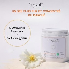 Collagene poudre bio arôme citron 450gr - Concentré 14 600mg/jour - Fermeté, élasticité de la peau - Articulations - Renfor