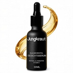 JUNGKRAUT Glacier Revital Sérum pour le visage pour homme 30 ml, rétinol vitamine C, acide hyaluronique, anti-âge tout-en-un,