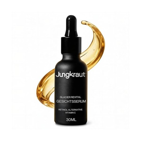 JUNGKRAUT Glacier Revital Sérum pour le visage pour homme 30 ml, rétinol vitamine C, acide hyaluronique, anti-âge tout-en-un,