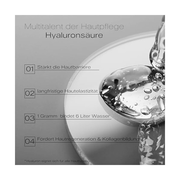 Sérum anti-âge à lacide hyaluronique et à la vitamine C - Hautement efficace, triple acide hyaluronique, vitamine C stable,