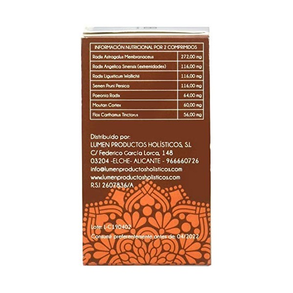 LUMEN Q.Y.-E.S. tonifica QI y yang – complément alimentaire sous forme de comprimés, boîte de 60 comprimés, se prend chaque j