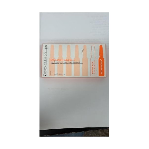 Diego Dalla Palma Astaxanthin Plus Bakuchiol 1 Percent For Women 7 x 0.05 oz Ampoules