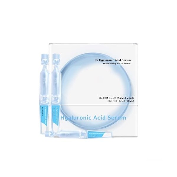 Sérum visage à 3% dacide hyaluronique, ampoules à usage unique, sérum hydratant intense, sérums hydratants infusés de collag ...